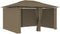 vidaXL - Tuinpaviljoen - met - gordijnen - 180 - g/m² - 4x3 - m - taupe