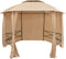 vidaXL - Tuinpaviljoen - met - gordijnen - hexagonaal - 360x265 - cm