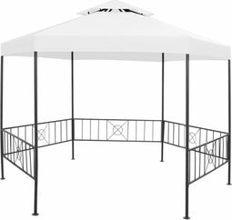 vidaXL - Tuinprieel - 180 - g/m² - 323x275x265 - cm - wit