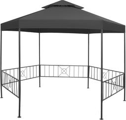 vidaXL - Tuinprieel - 323x275x265 - cm - antraciet