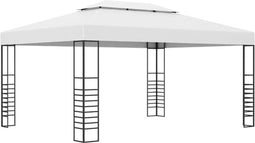 vidaXL - Tuinprieel - 4x3x2,7 - m - gepoedercoat - staal - wit