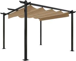 vidaXL - Tuinprieel - met - uittrekbaar - dak - 3x3 - m - taupe