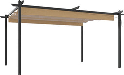 vidaXL - Tuinprieel - met - uittrekbaar - dak - 4x3 - m - taupe