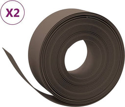 vidaXL - Tuinranden - 2 - st - 10 - m - 20 - cm - polyetheen - bruin