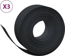 vidaXL - Tuinranden - 3 - st - 10 - m - 20 - cm - polyetheen - zwart
