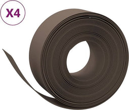 vidaXL - Tuinranden - 4 - st - 10 - m - 20 - cm - polyetheen - bruin