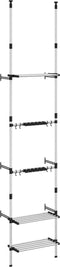 vidaXL - Tuinrek - met - 3 - schappen - telescopisch - aluminium - zilverkleurig