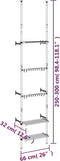 vidaXL - Tuinrek - met - 3 - schappen - telescopisch - aluminium - zilverkleurig