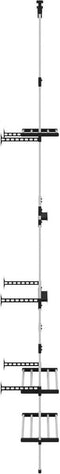 vidaXL - Tuinrek - met - 3 - schappen - telescopisch - aluminium - zilverkleurig