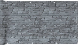 vidaXL - Tuinscherm - steenpatroon - 400x120 - cm - PVC - grijs