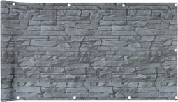 vidaXL - Tuinscherm - steenpatroon - 600x90 - cm - PVC - grijs