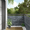 vidaXL - Tuinscherm - steenpatroon - 600x90 - cm - PVC - grijs