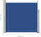 vidaXL - Tuinscherm - uittrekbaar - 170x300 - cm - blauw