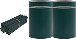 vidaXL - Tuinschermen - 4 - st - 35x0,19 - m - PVC - matgroen