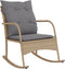 vidaXL - Tuinschommelstoel - met - kussens - poly - rattan - beige