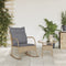 vidaXL - Tuinschommelstoel - met - kussens - poly - rattan - beige