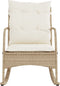 vidaXL - Tuinschommelstoel - met - kussens - poly - rattan - beige