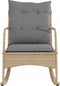 vidaXL - Tuinschommelstoel - met - kussens - poly - rattan - beige