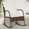 vidaXL - Tuinschommelstoel - met - kussens - poly - rattan - bruin