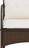 vidaXL - Tuinschommelstoel - met - kussens - poly - rattan - bruin