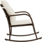 vidaXL - Tuinschommelstoel - met - kussens - poly - rattan - bruin