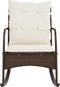 vidaXL - Tuinschommelstoel - met - kussens - poly - rattan - bruin