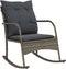 vidaXL - Tuinschommelstoel - met - kussens - poly - rattan - grijs