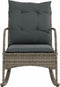 vidaXL - Tuinschommelstoel - met - kussens - poly - rattan - grijs