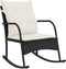 vidaXL - Tuinschommelstoel - met - kussens - poly - rattan - zwart