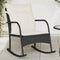 vidaXL - Tuinschommelstoel - met - kussens - poly - rattan - zwart
