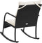 vidaXL - Tuinschommelstoel - met - kussens - poly - rattan - zwart