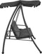 vidaXL Tuinschommelstoel met luifel 192x118x175 cm staal antraciet