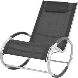 vidaXL - Tuinschommelstoel - textileen - zwart