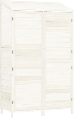 vidaXL - Tuinschuur - 102x52x174,5 - cm - massief - vurenhout - wit