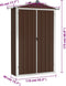 vidaXL - Tuinschuur - 116x45x175 - cm - gegalvaniseerd - staal - bruin