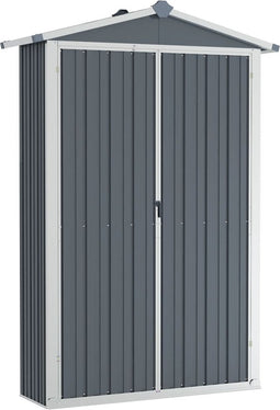 vidaXL - Tuinschuur - 116x45x175 - cm - gegalvaniseerd - staal - grijs