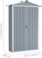 vidaXL - Tuinschuur - 116x45x175 - cm - gegalvaniseerd - staal - grijs