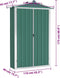 vidaXL - Tuinschuur - 116x45x175 - cm - gegalvaniseerd - staal - groen