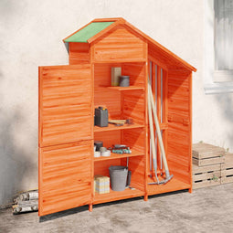 vidaXL - Tuinschuur - 120x53,5x170 - cm - massief - grenenhout - bruin