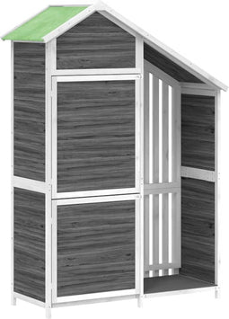 vidaXL - Tuinschuur - 120x53,5x170 - cm - massief - grenenhout - grijs