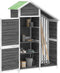 vidaXL - Tuinschuur - 120x53,5x170 - cm - massief - grenenhout - grijs