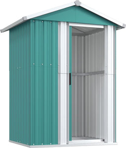 vidaXL - Tuinschuur - 126x97,5x177 - cm - gegalvaniseerd - staal - groen