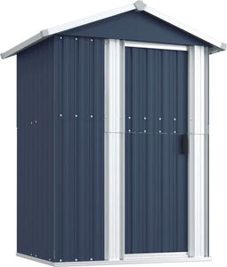 vidaXL - Tuinschuur - 126x97,5x177 - cm - gegalvaniseerd - staal - antracietkleur