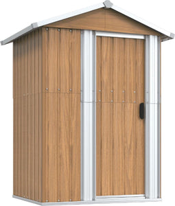 vidaXL - Tuinschuur - 126x97,5x177 - cm - gegalvaniseerd - staal - bruin
