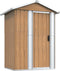 vidaXL - Tuinschuur - 126x97,5x177 - cm - gegalvaniseerd - staal - bruin