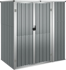 vidaXL - Tuinschuur - 161x89x161 - cm - gegalvaniseerd - staal - grijs