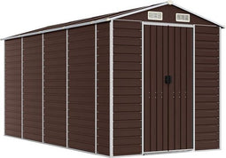 vidaXL - Tuinschuur - 191x385x198 - cm - gegalvaniseerd - staal - bruin