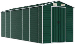 vidaXL - Tuinschuur - 191x555x198 - cm - gegalvaniseerd - staal - groen