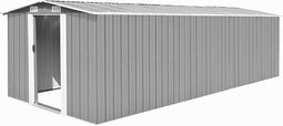 vidaXL - Tuinschuur - 257x580x181 - cm - metaal - grijs