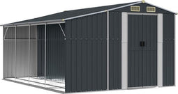 vidaXL - Tuinschuur - 277x365,5x179 - cm - gegalvaniseerd - staal - antracietkleur
